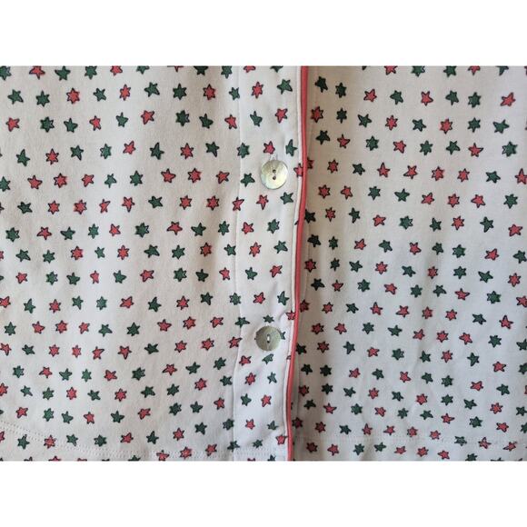 Roller Rabbit Womens White Green Pink Starry Night Polo Pajamas Medium - Picture 6 of 11